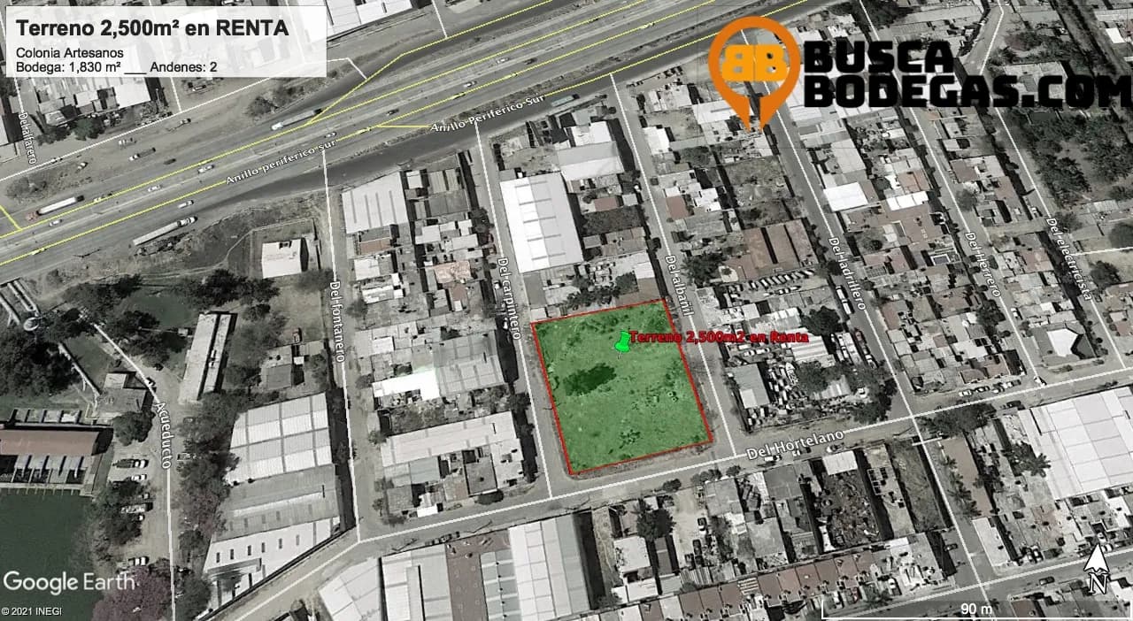 Terreno 2,500m2 en Renta, Col. Artesanos