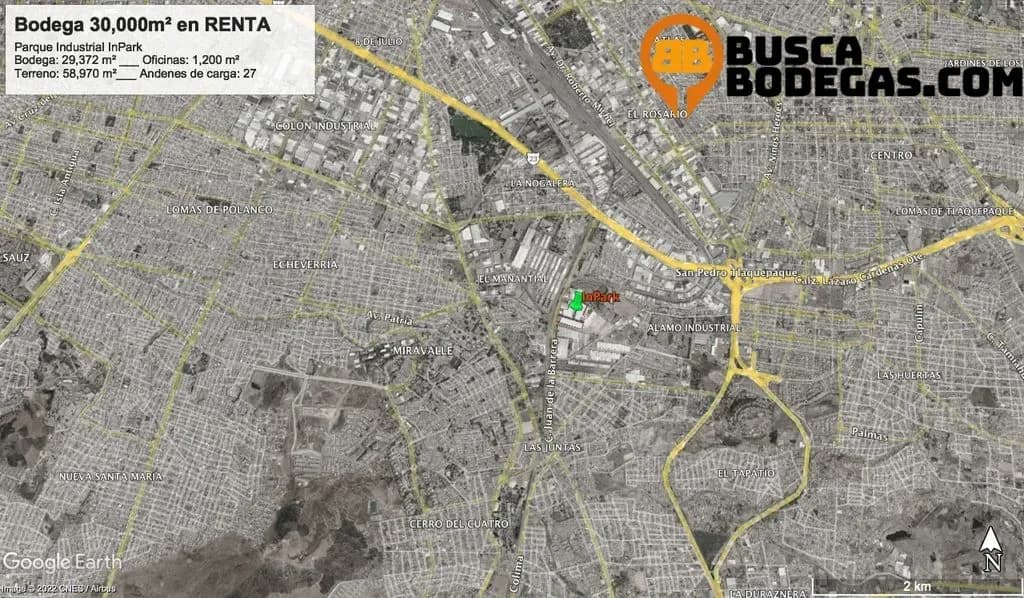 Bodega en Renta 1,200m2 Zona Industrial GDL con Mezzanine y Andén de Carga - Alamo Industrial 2