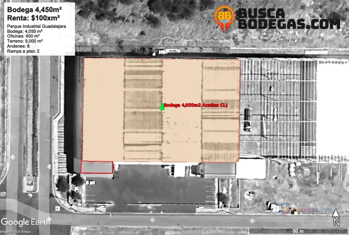 Bodega de 4,450 m2 en renta en el Centro Logístico Jalisco CLJ